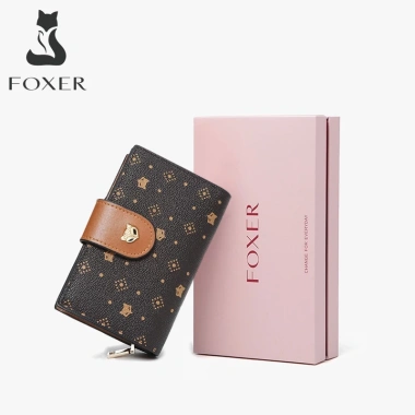 FOXER Ví nữ gọn nhẹ, đựng thẻ tín dụng và tiền xu, có khóa kéo, giá 359.999 VND 10