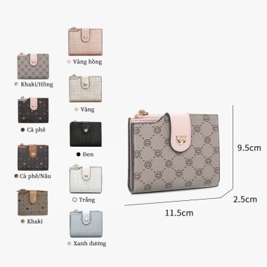 FOXER Ví nữ mini da bò ngắn - Đựng thẻ tín dụng, tiền xu, giá ưu đãi 269,998 VND 2
