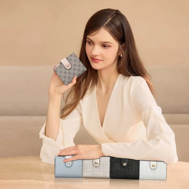FOXER Ví nữ mini da bò ngắn - Đựng thẻ tín dụng, tiền xu, giá ưu đãi 269,998 VND 8