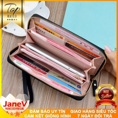 Free ship 4 màu ví cầm tay nữ dài cao cấp sang trọng phong cách Hàn Quốc, giá 449.000đ