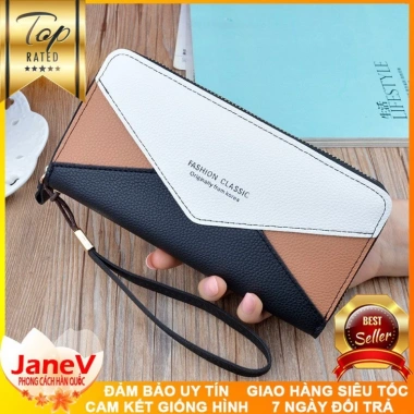 Free ship 4 màu ví cầm tay nữ dài cao cấp sang trọng phong cách Hàn Quốc, giá 449.000đ
