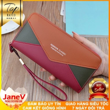 Free ship 4 màu ví cầm tay nữ dài cao cấp sang trọng phong cách Hàn Quốc, giá 449.000đ