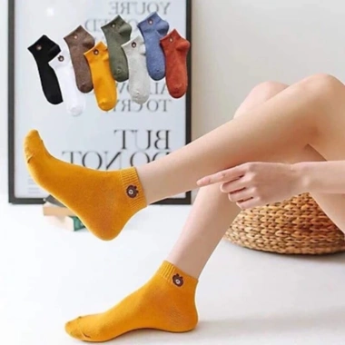 Free ship Combo 5 đôi Vớ Nữ gấu brown dễ thương - thấm hút mồ hôi, 19.000 VND 5