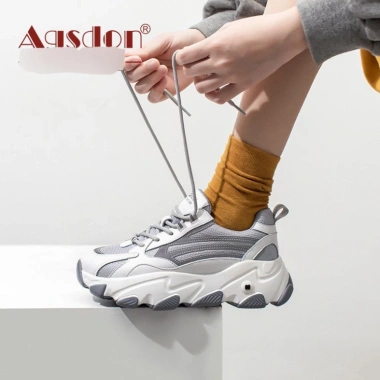 Free ship Giày thể thao nữ H05 phản quang Xám giảm giá, phong cách sport