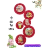 (FREE SHIP) Sét 6 quạt giấy đỏ Trang trí Tết 2.026 - Decor nhà cửa, trường học Nguyên Đán 3