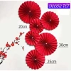 (FREE SHIP) Sét 6 quạt giấy đỏ Trang trí Tết 2.026 - Decor nhà cửa, trường học Nguyên Đán 4