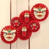 (FREE SHIP) Sét 6 quạt giấy đỏ Trang trí Tết 2.026 - Decor nhà cửa, trường học Nguyên Đán 5