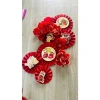 (FREE SHIP) Sét 6 quạt giấy đỏ Trang trí Tết 2.026 - Decor nhà cửa, trường học Nguyên Đán 8