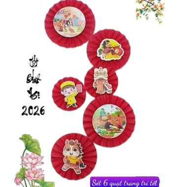 (FREE SHIP) Sét 6 quạt giấy đỏ Trang trí Tết 2.026 - Decor nhà cửa, trường học Nguyên Đán 10 (FREE SHIP) Sét 6 quạt giấy đỏ Trang trí Tết 2.026 - Decor nhà cửa, trường học Nguyên Đán 10