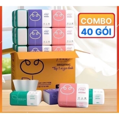 Free Ship Thùng 30 Gói Giấy Ăn Gấu Trúc Organic 3 Lớp Dai Mịn - Giá chỉ 34.650₫