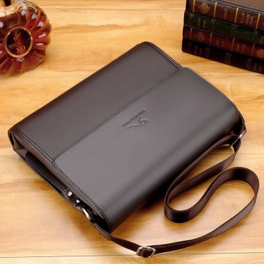 Free ship Túi đeo chéo da công sở T74 33x25x7cm Nâu-Đen, cặp laptop sang trọng, giảm còn 1.320.000₫ 3