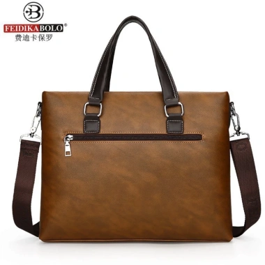 Free ship Túi xách cặp da bò cao cấp T67 14inch Đen 38x29x7cm - Bảo vệ laptop 7