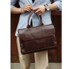Free ship Túi xách cặp da bò công sở T57 36.5x25x10cm dây đeo chéo Nâu-Đen 2
