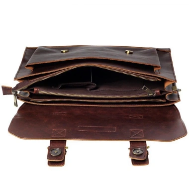 Free ship Túi xách cặp da bò công sở T62 36.5x25x10cm dây chéo Nâu Đen