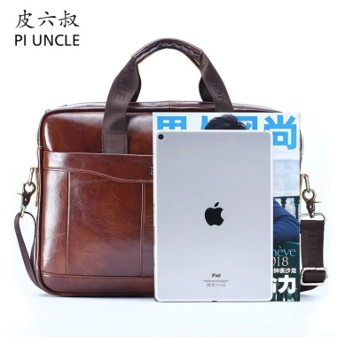Free ship Túi xách cặp da bò PI UNCLE T11 40x28x10cm cho laptop 14 inch Giá chỉ 1,580,000₫