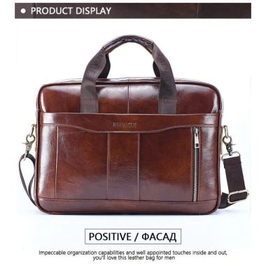 Free ship Túi xách cặp da bò PI UNCLE T11 40x28x10cm cho laptop 14 inch Giá chỉ 1,580,000₫