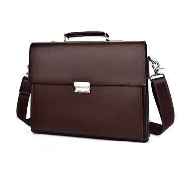 Free ship Túi xách cặp da giáo viên da bò công sở T54 khóa số 38x30x8cm Nâu-Đen 1.850.000 VND