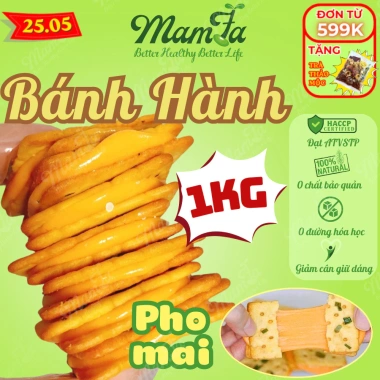 FREESHIP 1kg Bánh hành đài loan kẹp phô mai Mamfa - Giòn thơm, ăn vặt, chỉ 126k