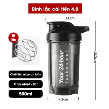 Freeship Bình Lắc Nước Thể Thao Your 24 Hour 500ml - Giá 45.000, Dễ Mang, Giữ Nhiệt 24h