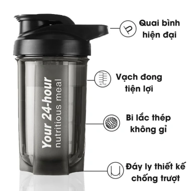 Freeship Bình Lắc Nước Thể Thao Your 24 Hour 500ml - Giá 45.000, Dễ Mang, Giữ Nhiệt 24h