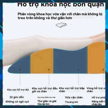 FreeShip Gối Nằm Sấp Thư Giãn 3in1 MIANDAO Đệm Kê Lưng Gác Chân Chống Suy Giãn Tĩnh Mạch Đa Năng Tiện Lợi 6
