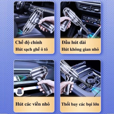 [FREESHIP] Máy hút bụi mini cầm tay không dây 2 trong 1 TAMASHIO - Hút ô tô, lông thú cưng, chỉ 138k 4