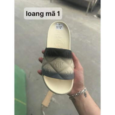 FREESHIP TẶNG Dép đúc monogram NY bóng chày quai ngang nam nữ in nổi chất xịn