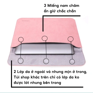 FREESHIP Túi Da Chống Sốc Đựng MacBook/Laptop + Túi Nhỏ Kháng Nước Giá 106.700₫