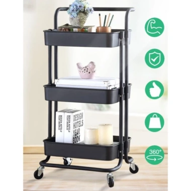 Freeship Xe Đẩy Spa 3 Tầng 4 Màu Đẹp, Bánh Xe Di Chuyển, Khóa Bánh - 68.000 VND 2