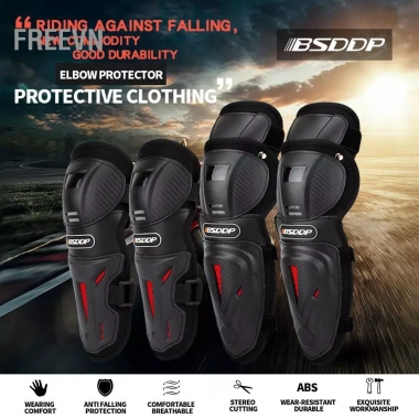 Freevn Đệm đầu gối 4 miếng cho người lớn - Giáp bảo vệ khuỷu tay điều chỉnh, thích hợp cho xe máy và đua xe đạp