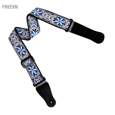 Freevn GS-02 Dây đeo guitar thêu điều chỉnh, phụ kiện bass điện acoustic xanh lam, giảm còn 152.900 VND