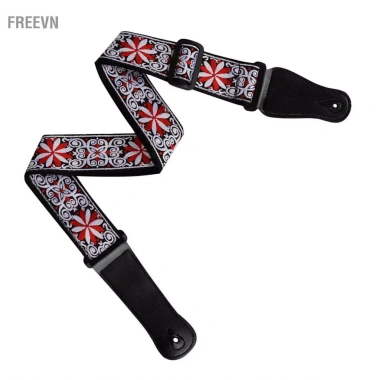 Freevn GS-02 Dây đeo guitar thêu điều chỉnh, phụ kiện bass điện acoustic xanh lam, giảm còn 152.900 VND