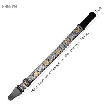Freevn GS-02 Dây đeo guitar thêu điều chỉnh, phụ kiện bass điện acoustic xanh lam, giảm còn 152.900 VND
