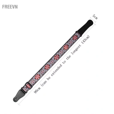 Freevn GS-02 Dây đeo guitar thêu điều chỉnh, phụ kiện bass điện acoustic xanh lam, giảm còn 152.900 VND