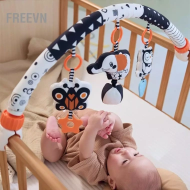 Freevn TUMAMA Baby Plush Arch Đồ chơi giác quan treo cho xe đẩy, ghế ô tô, tháo rời, hỗ trợ phát triển trí não 0 tháng