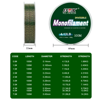 FTK Dây câu nylon monofilament đốm vàng 100m 300m 500m, giá ưu đãi 47.577 VND 2 FTK Dây câu nylon monofilament đốm vàng 100m 300m 500m, giá ưu đãi 47.577 VND 2