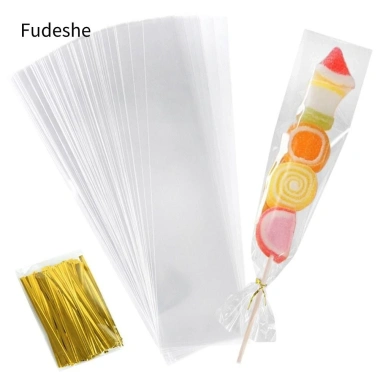 Fudeshe 100 Túi Nhựa Dài Đựng Kẹo, Bánh Quy, Lollipop – Cellophane Cho Đám Cưới và Sinh Nhật Giá 60.720₫