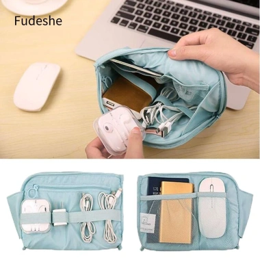 Fudeshe Đựng Cáp Du Lịch Di Động Chống Nước USB, Túi Dây Kéo Nhỏ, Sạc Đa Chức Năng