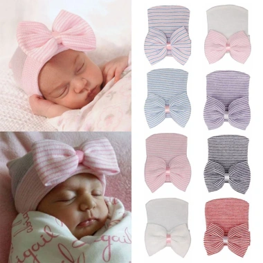 Fudeshe Mũ Bệnh Viện Sơ Sinh Dễ Thương Bé Gái - Sọc Mũ Beanie Giá Ưu Đãi 49.248đ 7