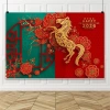 FUDESHE Trang trí tiệc Năm Trung Quốc - Vàng Đỏ, Lễ hội Mùa xuân, Múa sư tử Ngựa, Nền chụp ảnh 133k 10
