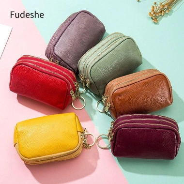 Fudeshe Ví Nữ Da Thật Chính Hãng - Túi Đựng Tiền Nhỏ Khóa Thẻ Đồng Xu, Thời Trang, Giá Giảm 108.324 VND