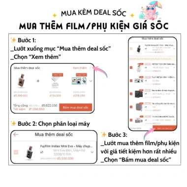 Fujifilm Instax Mini Evo Máy chụp ảnh lấy ngay, in từ điện thoại, BH 1 năm, Giá 6.65 triệu