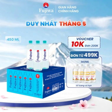 Fujiwa Nước Ion Kiềm 450ml Cân bằng pH tự nhiên, bù khoáng, thanh lọc, giá giảm 118.800₫