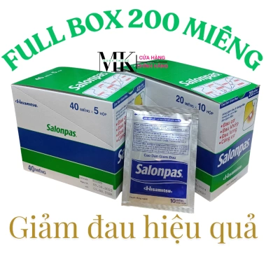 Full Box 200 miếng Salonpas Hisamitsu giảm đau vai, lưng, cơ, giá chỉ 75.000₫
