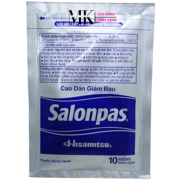 Full Box 200 miếng Salonpas Hisamitsu giảm đau vai, lưng, cơ, giá chỉ 75.000₫