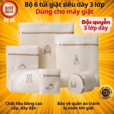 FULL SET 6C Túi giặt siêu dày 3 lớp lưới bảo vệ quần áo size 40cm/50cm Danido giá 45.000 VND 10 FULL SET 6C Túi giặt siêu dày 3 lớp lưới bảo vệ quần áo size 40cm/50cm Danido giá 45.000 VND 10