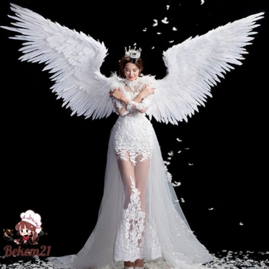Full Set Cosplay Cánh Thiên Thần Trắng - Nhiều Màu, Dùng Cho Bé & Người Lớn, 40K