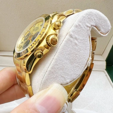 Fullbox Đồng hồ Nam Rolex Automatic 3 nút mặt vàng dây thép 40mm - Giá 2.539.285 VND 4
