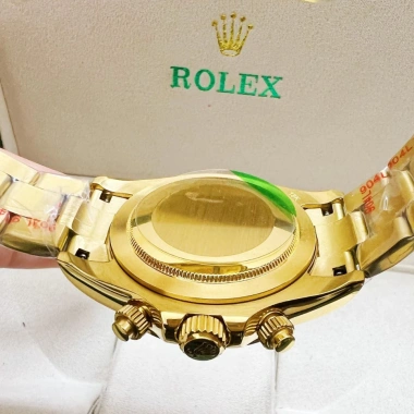 Fullbox Đồng hồ Nam Rolex Automatic 3 nút mặt vàng dây thép 40mm - Giá 2.539.285 VND 5