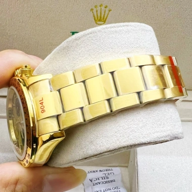 Fullbox Đồng hồ Nam Rolex Automatic 3 nút mặt vàng dây thép 40mm - Giá 2.539.285 VND 6